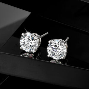 2.25 Ct Round Brilliant cut Lab Grown Diamond colorless D VVS Certified Studs Earrings