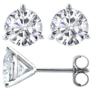 2.20 Ct Round Brilliant Cut Lab Grown Diamond Colorless D VVS Certified Studs Earrings