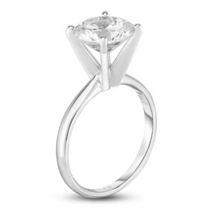 Solitaire Lab Grown Diamond 1.09 Ct Certified IGI 14K White Gold Ring