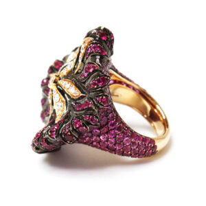 Rubies Sapphires and Diamond Ring