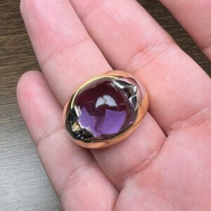 VERSACE 18K Yellow Gold Amethyst Ring