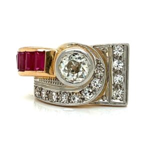 18K Rose Gold Diamond & Ruby Ring