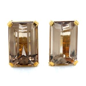 Vintage 1960’s 18K Yellow Gold Topaz Earrings