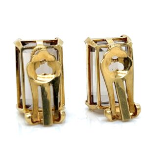 Vintage 1960’s 18K Yellow Gold Topaz Earrings