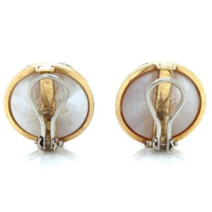 14K Mabe Pearl and Diamond Earrings